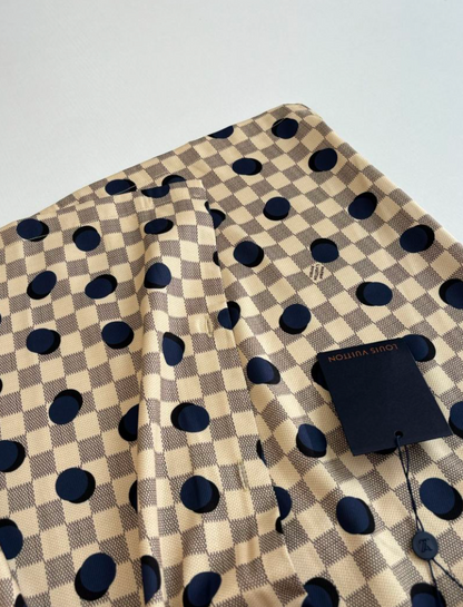LOUIS VUITTON DAMIER POLKA DOT SILK SHIRT & SHORTS SET– 1:1 HIGH END