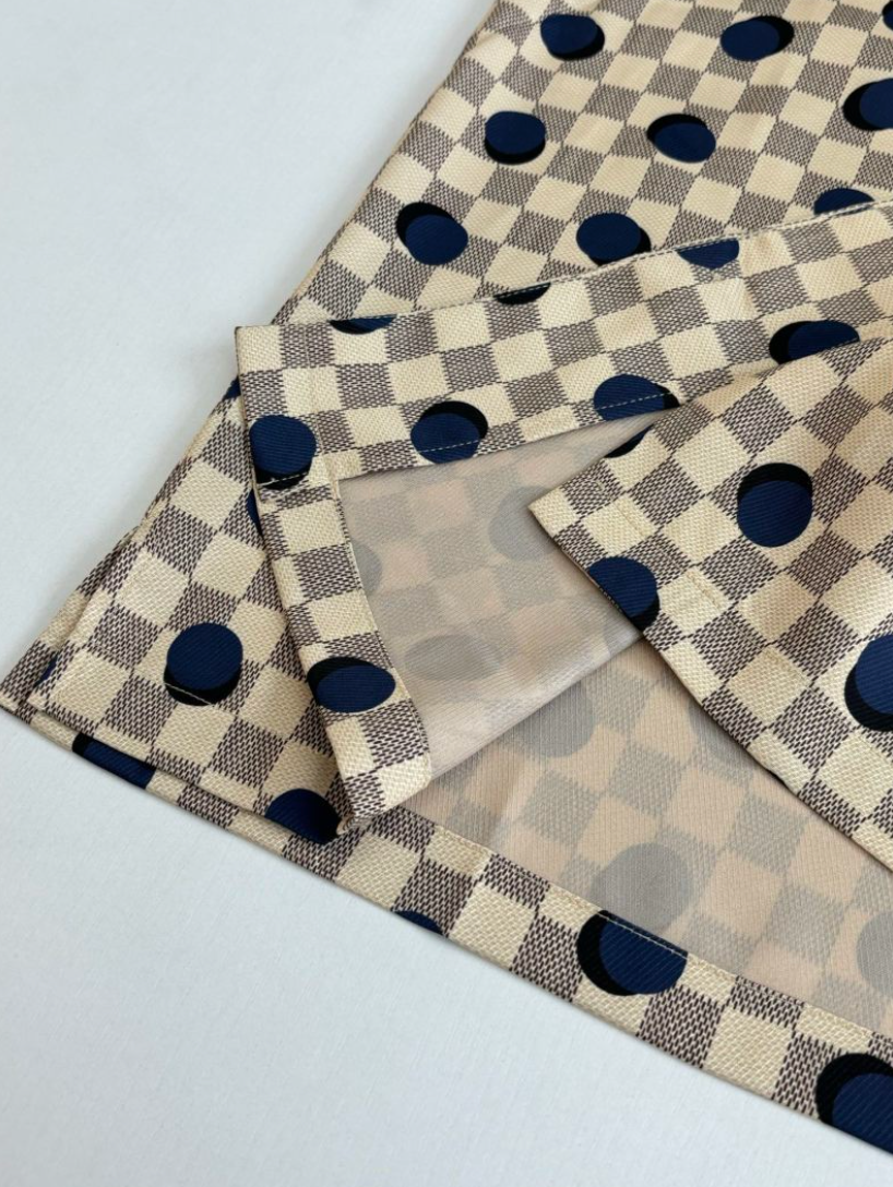 LOUIS VUITTON DAMIER POLKA DOT SILK SHIRT & SHORTS SET– 1:1 HIGH END