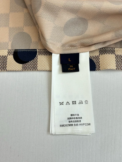 LOUIS VUITTON DAMIER POLKA DOT SILK SHIRT & SHORTS SET– 1:1 HIGH END