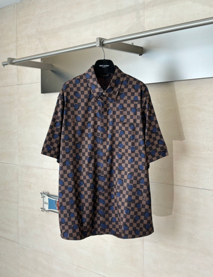 LOUIS VUITTON DAMIER POLKA DOT SILK SHIRT & SHORTS SET– 1:1 HIGH END