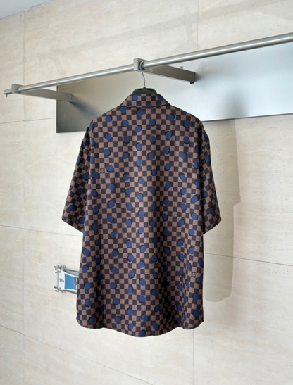 LOUIS VUITTON DAMIER POLKA DOT SILK SHIRT & SHORTS SET– 1:1 HIGH END