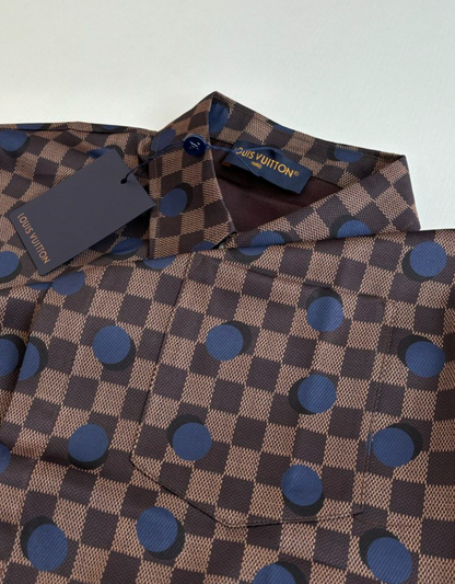 LOUIS VUITTON DAMIER POLKA DOT SILK SHIRT & SHORTS SET– 1:1 HIGH END