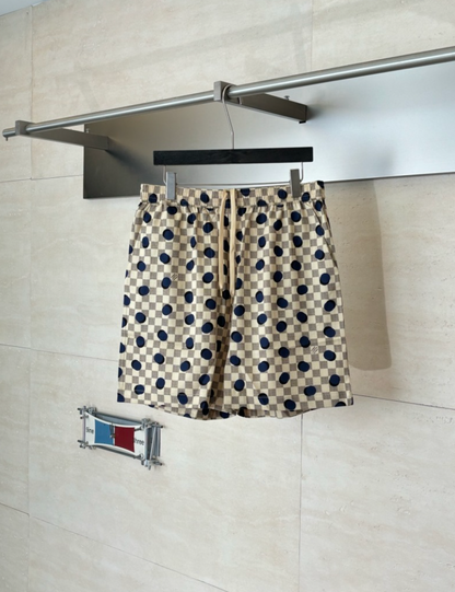 LOUIS VUITTON DAMIER POLKA DOT SILK SHIRT & SHORTS SET– 1:1 HIGH END