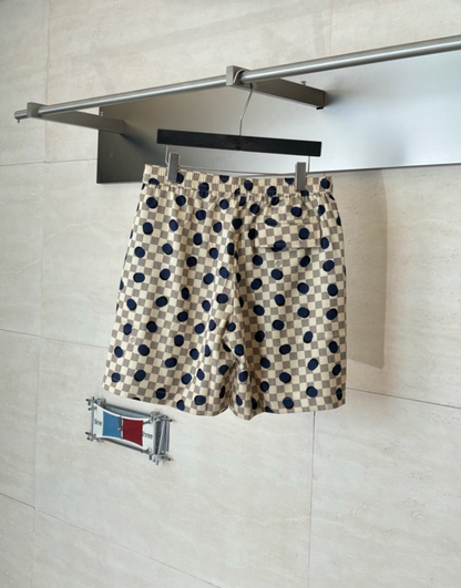 LOUIS VUITTON DAMIER POLKA DOT SILK SHIRT & SHORTS SET– 1:1 HIGH END