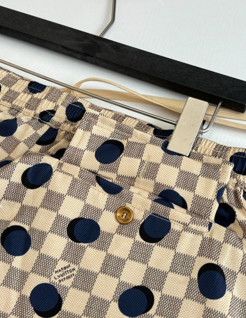 LOUIS VUITTON DAMIER POLKA DOT SILK SHIRT & SHORTS SET– 1:1 HIGH END