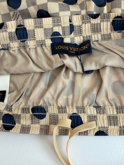 LOUIS VUITTON DAMIER POLKA DOT SILK SHIRT & SHORTS SET– 1:1 HIGH END
