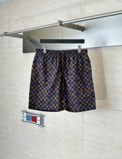 LOUIS VUITTON DAMIER POLKA DOT SILK SHIRT & SHORTS SET– 1:1 HIGH END