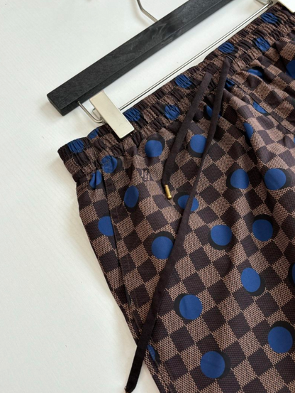 LOUIS VUITTON DAMIER POLKA DOT SILK SHIRT & SHORTS SET– 1:1 HIGH END