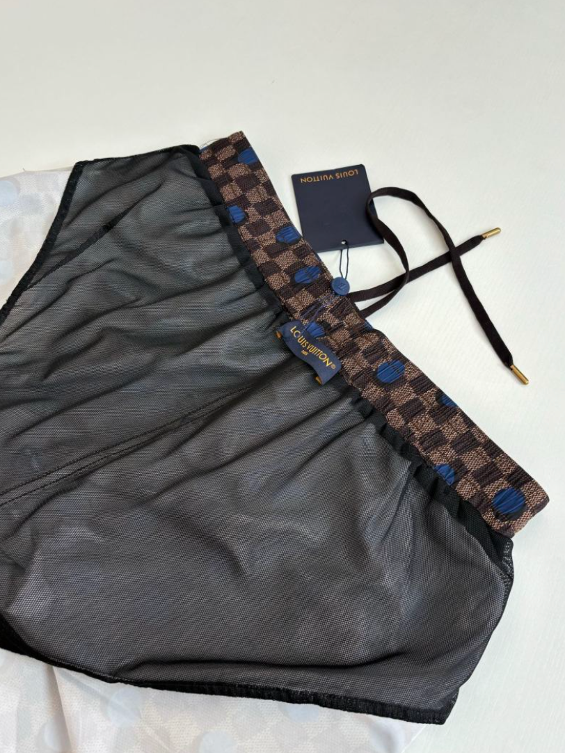 LOUIS VUITTON DAMIER POLKA DOT SILK SHIRT & SHORTS SET– 1:1 HIGH END
