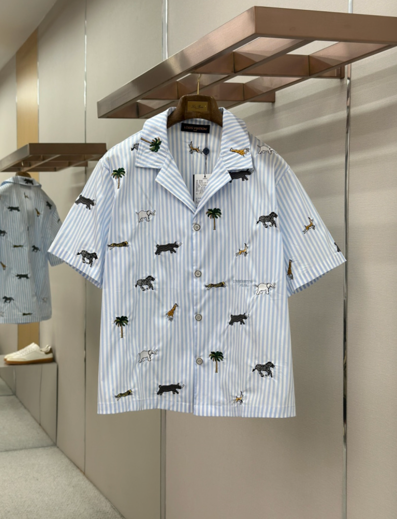 LOUIS VUITTON 26FW ANIMAL STRIPE SHORT SLEEVE SHIRT & SHORTS SET – 1:1 HIGH END