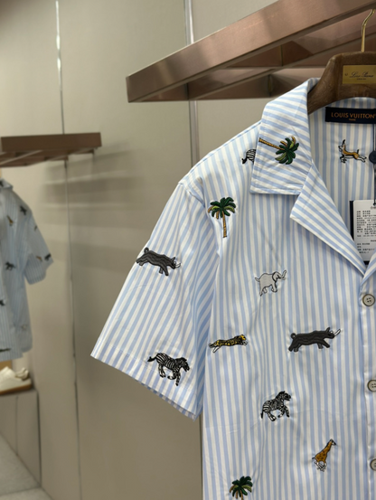 LOUIS VUITTON 26FW ANIMAL STRIPE SHORT SLEEVE SHIRT & SHORTS SET – 1:1 HIGH END