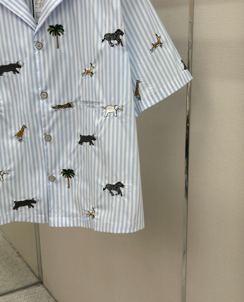 LOUIS VUITTON 26FW ANIMAL STRIPE SHORT SLEEVE SHIRT & SHORTS SET – 1:1 HIGH END