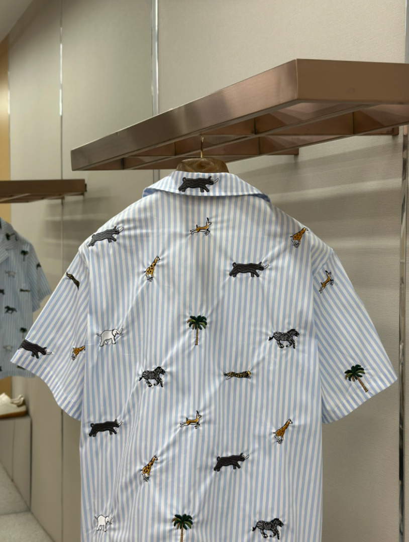 LOUIS VUITTON 26FW ANIMAL STRIPE SHORT SLEEVE SHIRT & SHORTS SET – 1:1 HIGH END