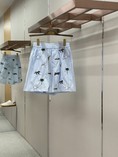 LOUIS VUITTON 26FW ANIMAL STRIPE SHORT SLEEVE SHIRT & SHORTS SET – 1:1 HIGH END