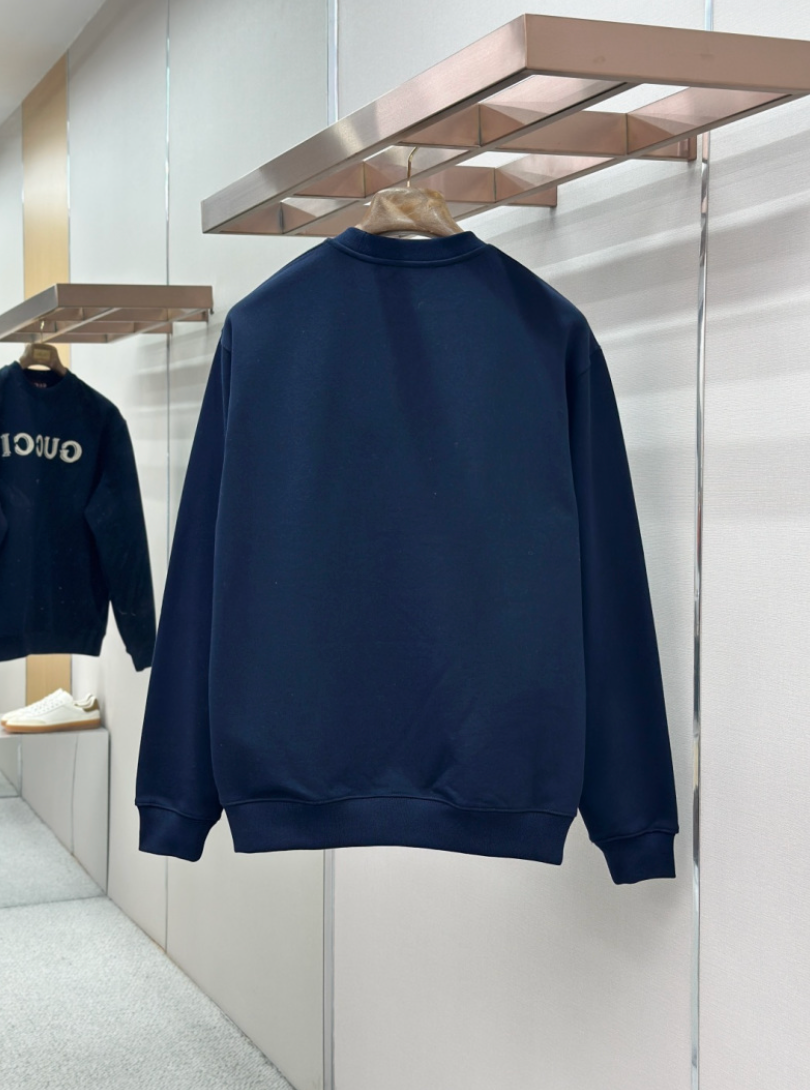 GUCCI 26FW EMBROIDERED LOGO COTTON CREWNECK SWEATSHIRT – 1:1 HIGH END