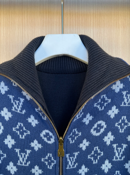 LOUIS VUITTON 26FW REVERSIBLE MONOGRAM KNIT ZIP CARDIGAN – 1:1 HIGH END