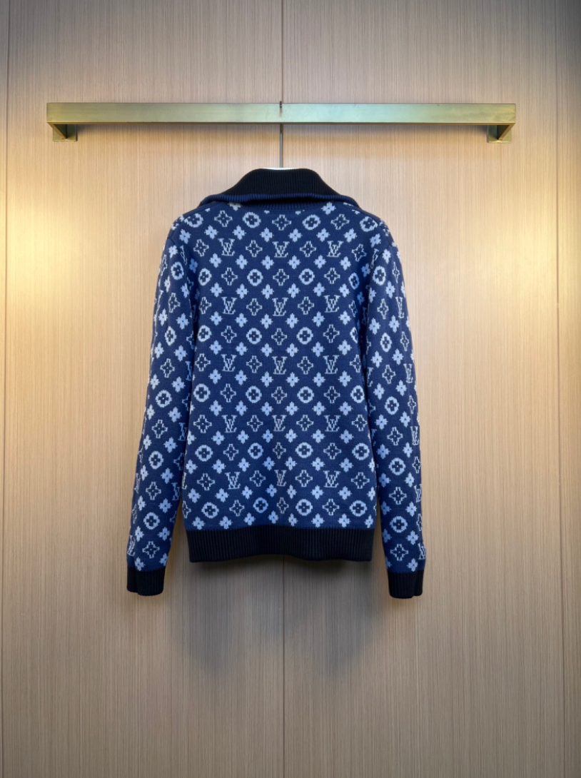 LOUIS VUITTON 26FW REVERSIBLE MONOGRAM KNIT ZIP CARDIGAN – 1:1 HIGH END