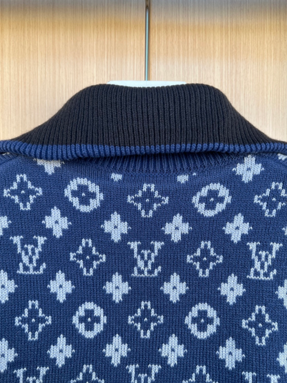 LOUIS VUITTON 26FW REVERSIBLE MONOGRAM KNIT ZIP CARDIGAN – 1:1 HIGH END