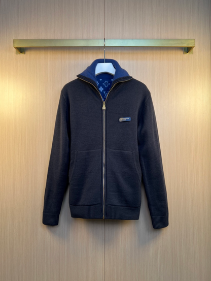 LOUIS VUITTON 26FW REVERSIBLE MONOGRAM KNIT ZIP CARDIGAN – 1:1 HIGH END