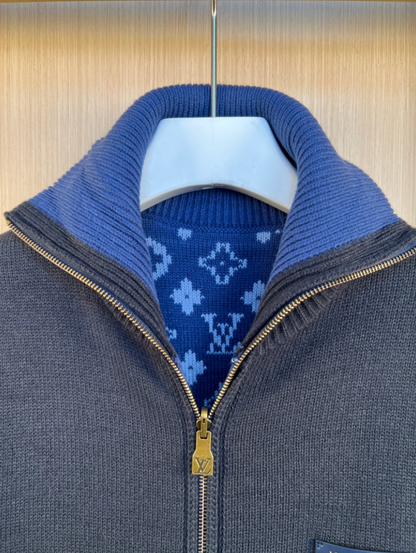 LOUIS VUITTON 26FW REVERSIBLE MONOGRAM KNIT ZIP CARDIGAN – 1:1 HIGH END