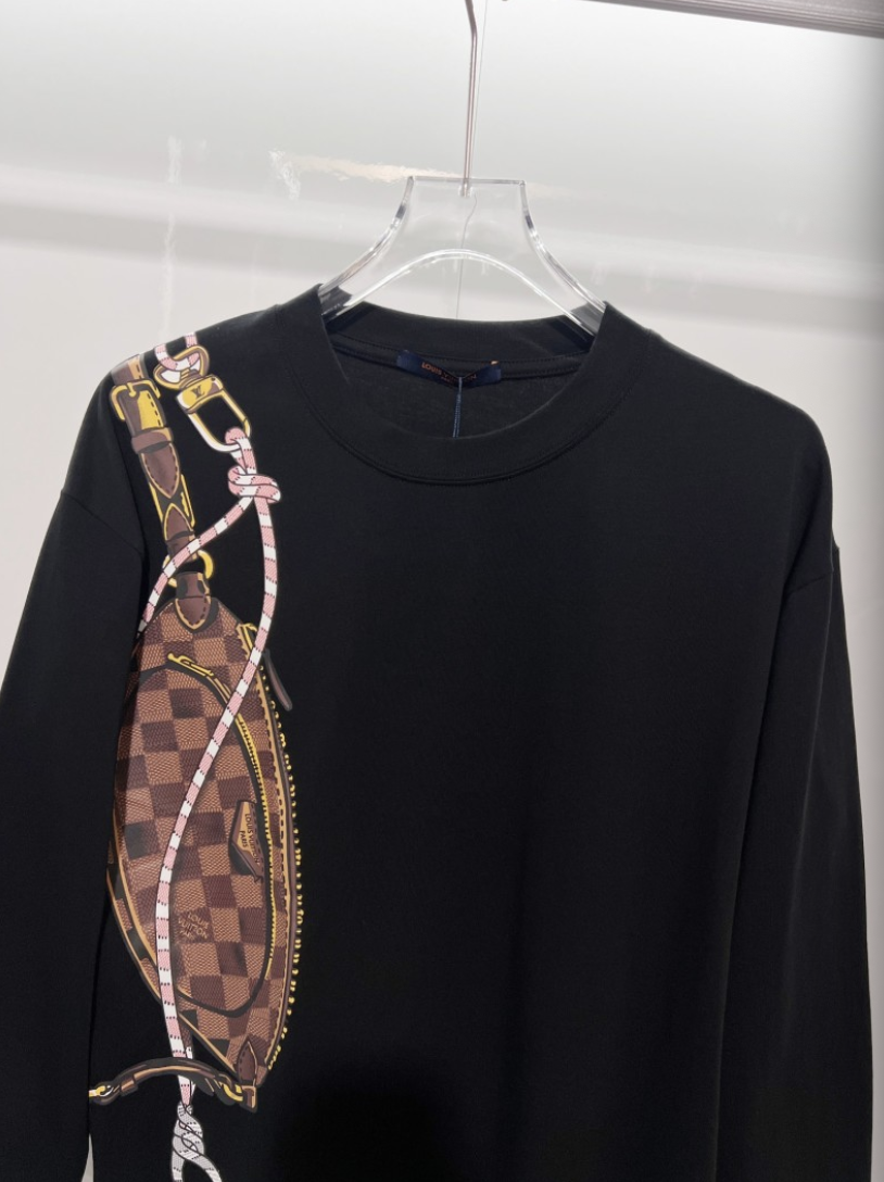 LOUIS VUITTON LV 2026FW ICONIC BAG GRAPHIC EMBROIDERED LONG SLEEVE T-SHIRT– 1:1 HIGH END