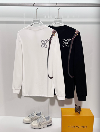 LOUIS VUITTON LV 2026FW ICONIC BAG GRAPHIC EMBROIDERED LONG SLEEVE T-SHIRT– 1:1 HIGH END