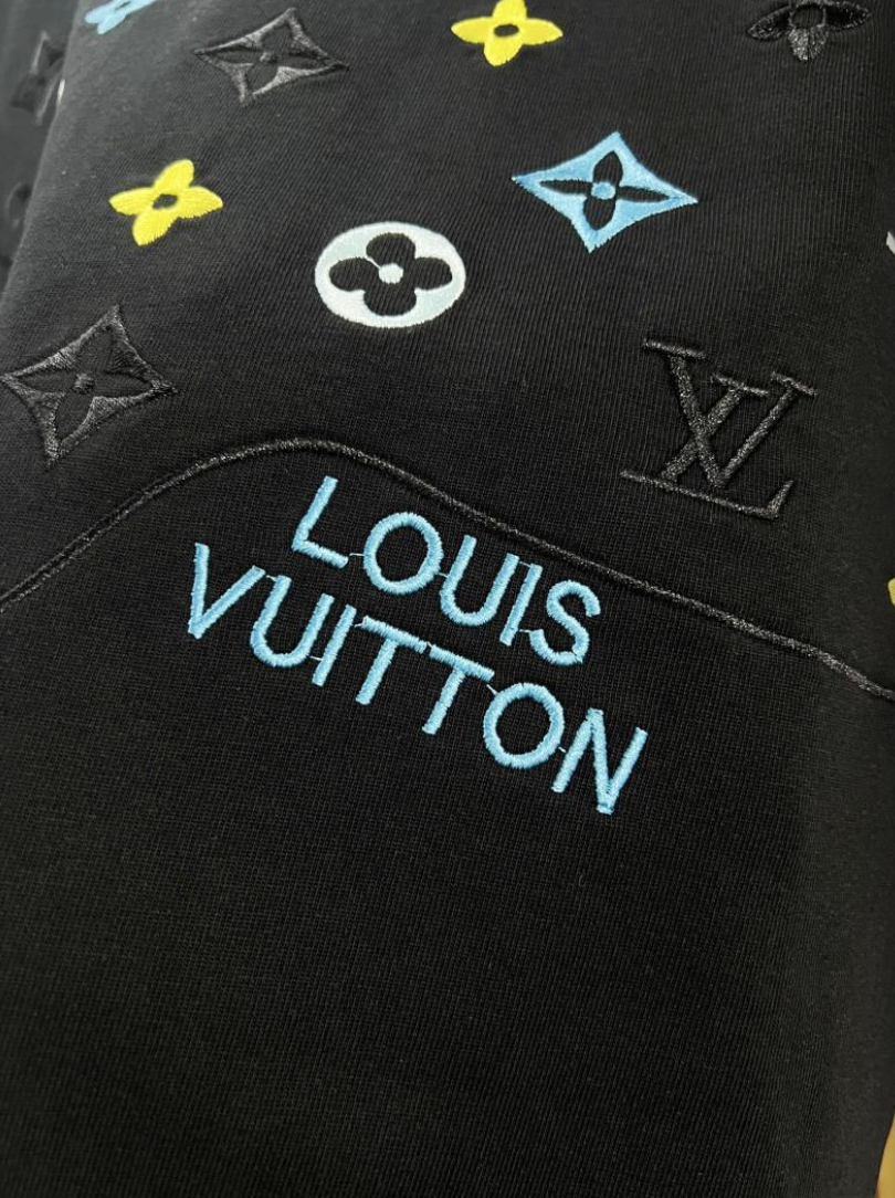LOUIS VUITTON LV 2026FW WAVE MONOGRAM MULTI-COLOR EMBROIDERED LONG SLEEVE T-SHIRT – 1:1 HIGH END
