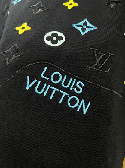LOUIS VUITTON LV 2026FW WAVE MONOGRAM MULTI-COLOR EMBROIDERED LONG SLEEVE T-SHIRT – 1:1 HIGH END