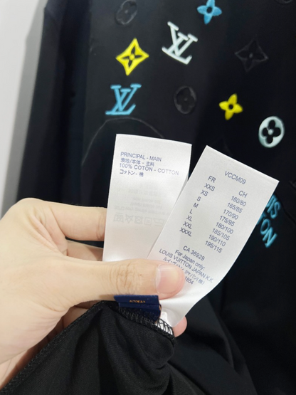 LOUIS VUITTON LV 2026FW WAVE MONOGRAM MULTI-COLOR EMBROIDERED LONG SLEEVE T-SHIRT – 1:1 HIGH END