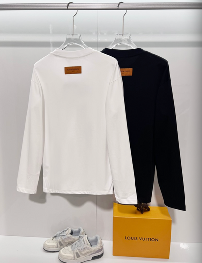LOUIS VUITTON LV 2026FW WAVE MONOGRAM MULTI-COLOR EMBROIDERED LONG SLEEVE T-SHIRT – 1:1 HIGH END