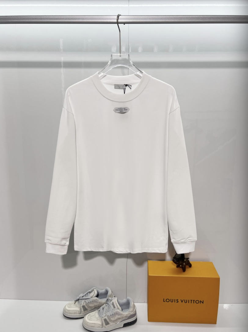 DIOR 2026FW CD MINIMALIST EMBROIDERED PATCH LONG SLEEVE T-SHIRT– 1:1 HIGH END