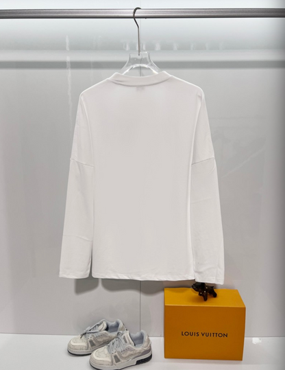 DIOR 2026FW CD MINIMALIST EMBROIDERED PATCH LONG SLEEVE T-SHIRT– 1:1 HIGH END