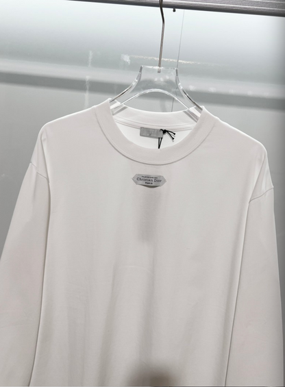 DIOR 2026FW CD MINIMALIST EMBROIDERED PATCH LONG SLEEVE T-SHIRT– 1:1 HIGH END