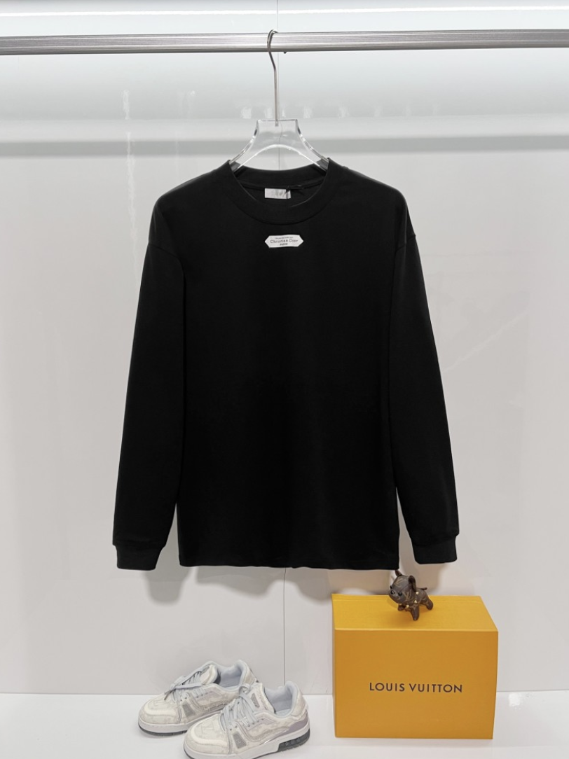 DIOR 2026FW CD MINIMALIST EMBROIDERED PATCH LONG SLEEVE T-SHIRT– 1:1 HIGH END