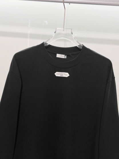 DIOR 2026FW CD MINIMALIST EMBROIDERED PATCH LONG SLEEVE T-SHIRT– 1:1 HIGH END