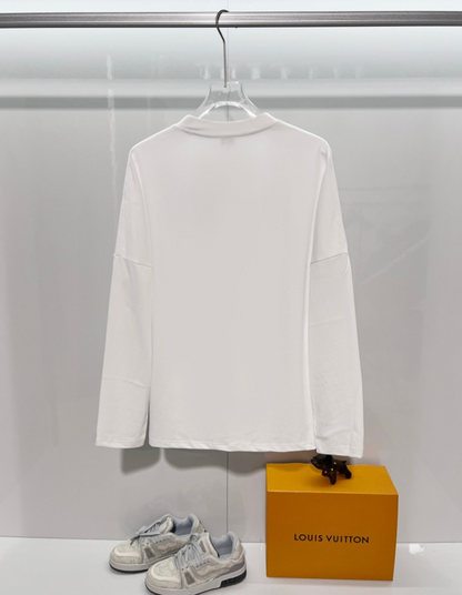 LOEWE 2026FW ANAGRAM EMBROIDERED SIGNATURE LONG SLEEVE T-SHIRT – 1:1 HIGH END