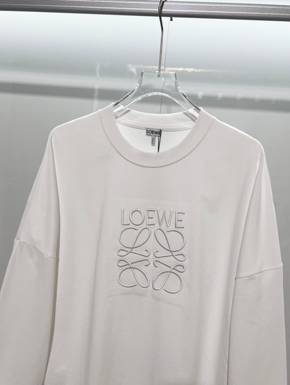 LOEWE 2026FW ANAGRAM EMBROIDERED SIGNATURE LONG SLEEVE T-SHIRT – 1:1 HIGH END