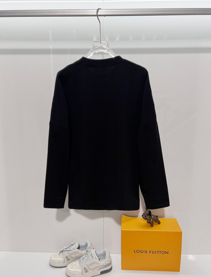 LOEWE 2026FW ANAGRAM EMBROIDERED SIGNATURE LONG SLEEVE T-SHIRT – 1:1 HIGH END