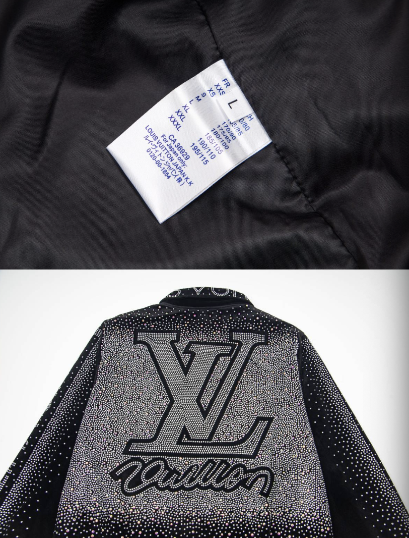 LOUIS VUITTON LV 2026FW ICONIC INITIALS & VUITTON STRASS VELOUR BASEBALL JACKET – 1:1 HIGH END