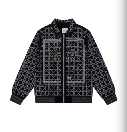 DIOR 2026FW CANNAGE & PARIS STREET MAP STRASS EMBELLISHED VELOUR BASEBALL JACKET– 1:1 HIGH END