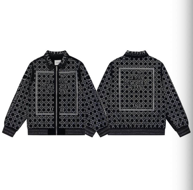 DIOR 2026FW CANNAGE & PARIS STREET MAP STRASS EMBELLISHED VELOUR BASEBALL JACKET– 1:1 HIGH END
