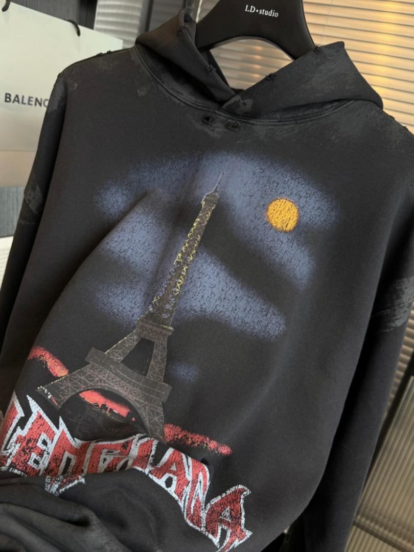 BALENCIAGA PARIS MOON 460G HEAVYWEIGHT HOODIE– 1:1 HIGH END