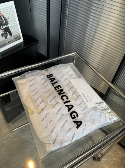 BALENCIAGA 2026FW MASKING TAPE LOGO RIPPED HOODIE – 1:1 HIGH END
