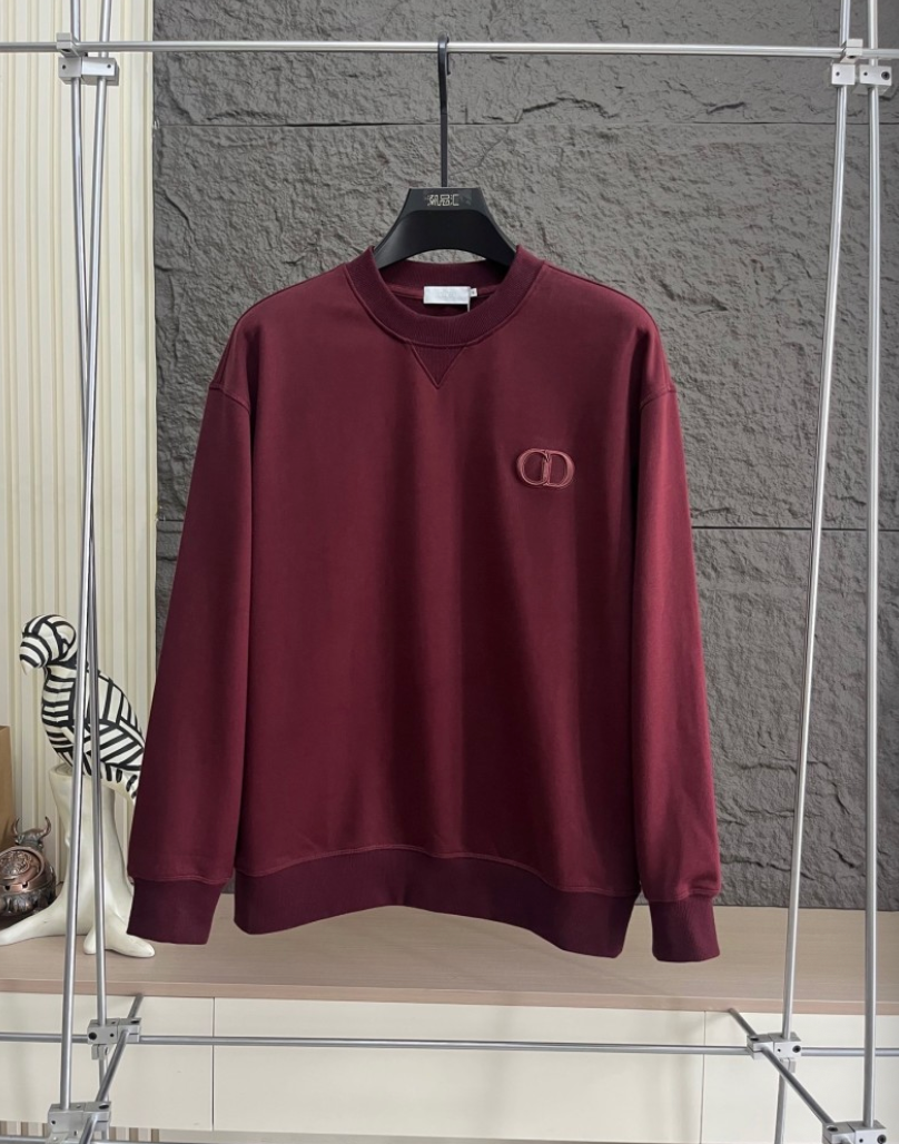 DIOR 2026FW CD EMBOSSED MINIMALIST CREWNECK SWEATSHIRT – 1:1 HIGH END