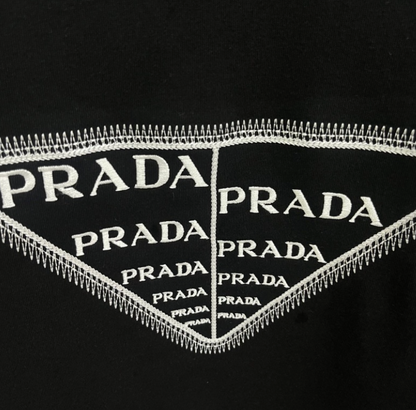 PRADA 2026FW MULTI-TRIANGLE LOGO EMBROIDERED CREWNECK SWEATSHIR – 1:1 HIGH END