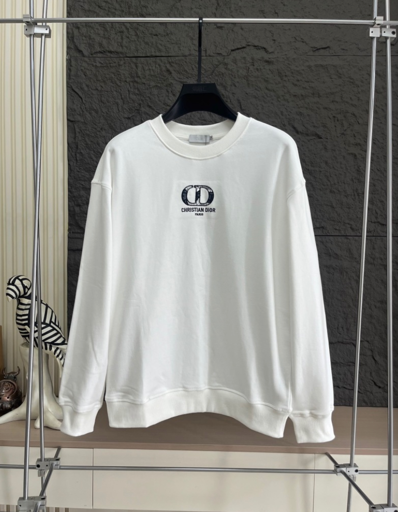 DIOR 2026FW CD EMBROIDERED BOUCLÉ MONOGRAM CREWNECK SWEATSHIRT– 1:1 HIGH END