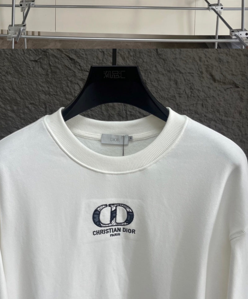 DIOR 2026FW CD EMBROIDERED BOUCLÉ MONOGRAM CREWNECK SWEATSHIRT– 1:1 HIGH END