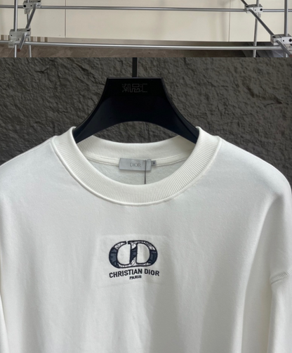 DIOR 2026FW CD EMBROIDERED BOUCLÉ MONOGRAM CREWNECK SWEATSHIRT– 1:1 HIGH END
