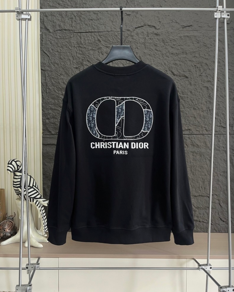 DIOR 2026FW CD EMBROIDERED BOUCLÉ MONOGRAM CREWNECK SWEATSHIRT– 1:1 HIGH END