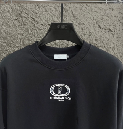 DIOR 2026FW CD EMBROIDERED BOUCLÉ MONOGRAM CREWNECK SWEATSHIRT– 1:1 HIGH END